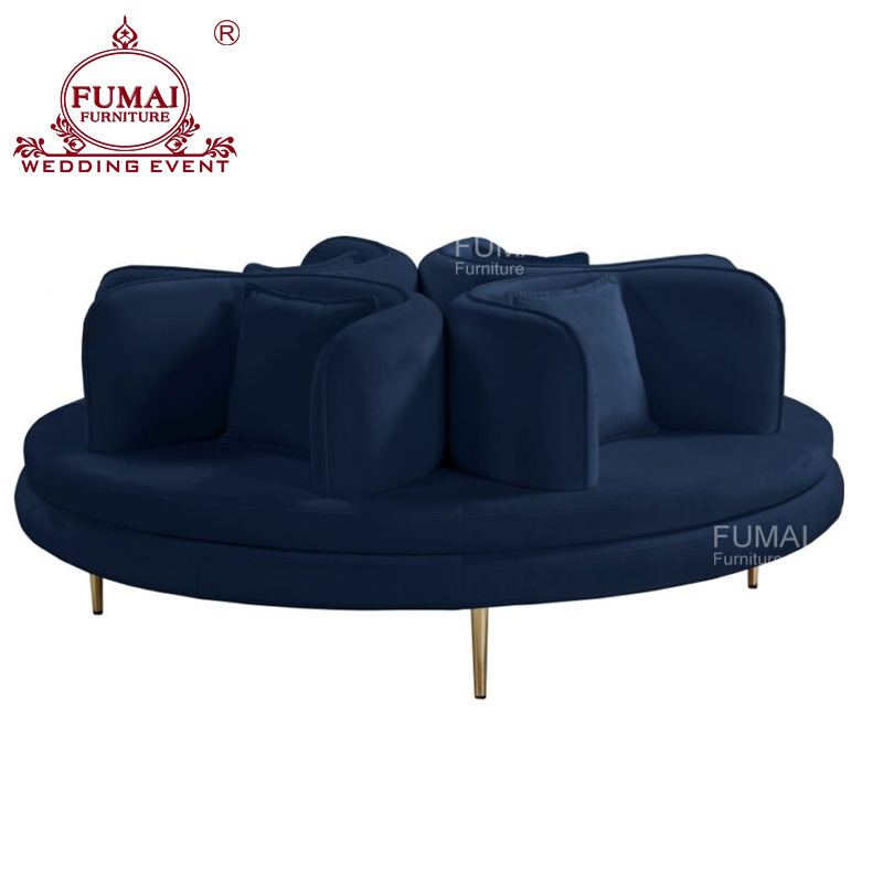 Circle Shape Leisure Furniture Round Velvet Arm Round Sofa