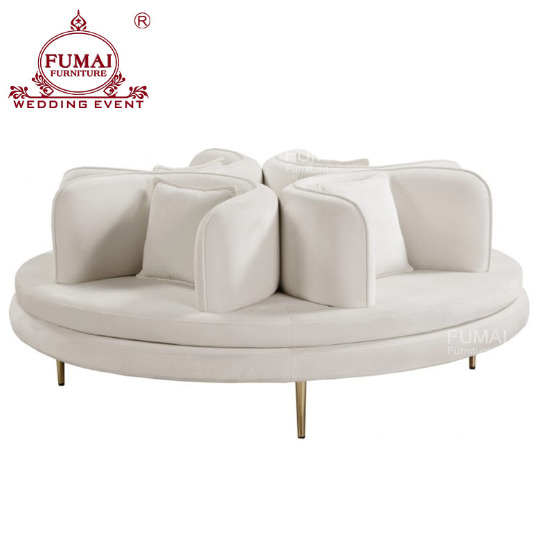 Circle Shape Leisure Furniture Round Velvet Arm Round Sofa