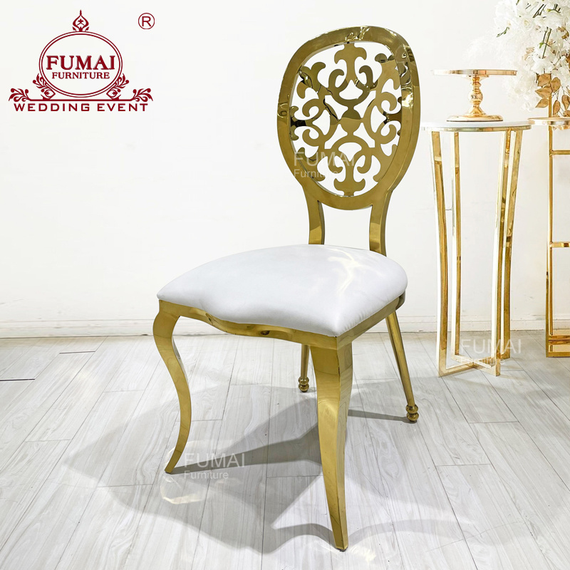 Titanium Stainless Steel Frame Round Back Unique Wedding Chair For Weddings