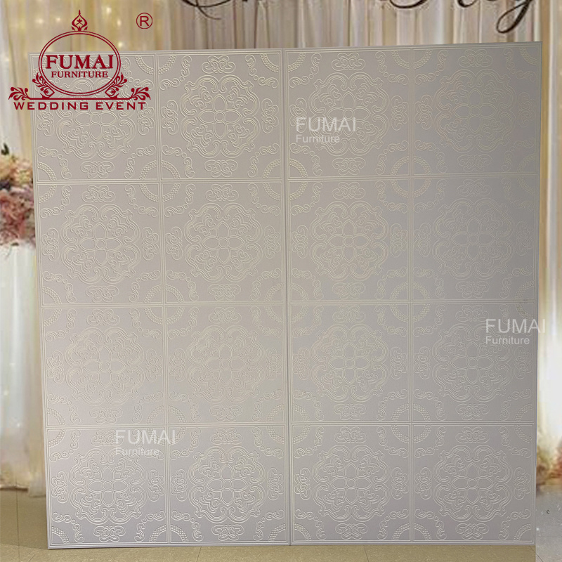 Wedding Inspiration event elegant white pvc carved design stage backdrop