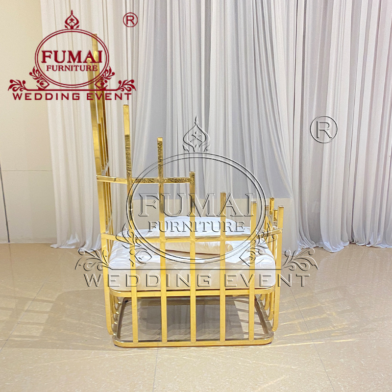 Party Luxury Banquet Event Chivalry Stainless Steel Throne Chairs For Wedding