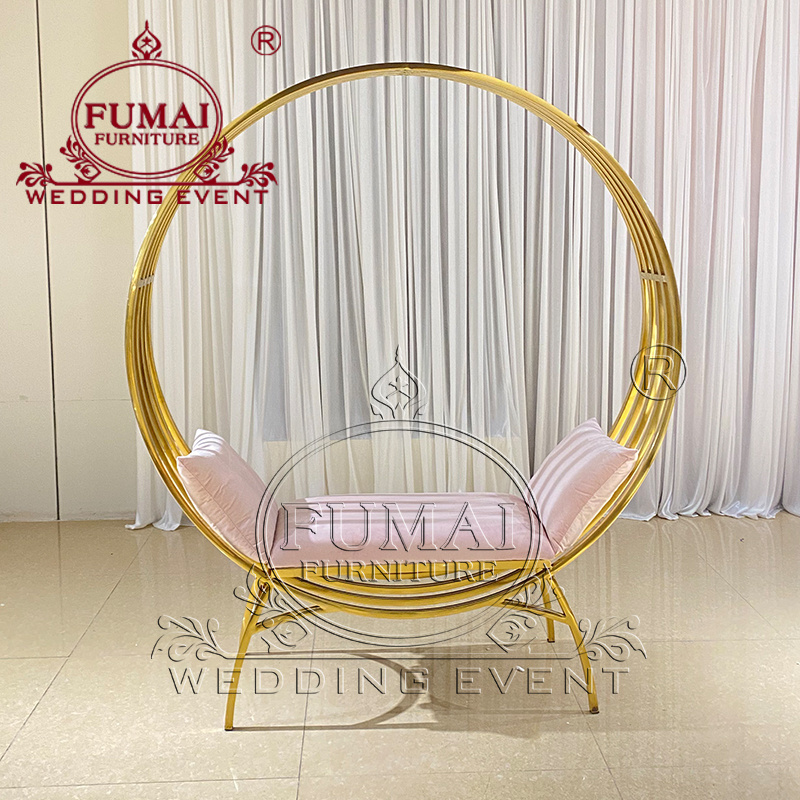 Loveseat Wholesale Royal  Luxury Wedding Gold Birdcage King Throne Chairs For Wedding