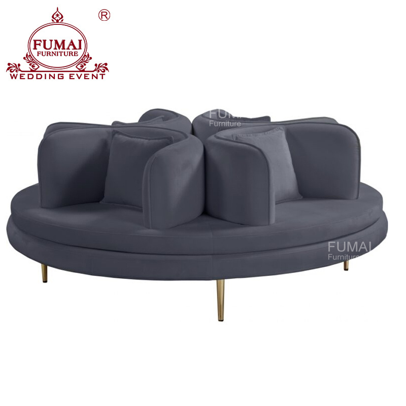 Circle Shape Leisure Furniture Round Velvet Arm Round Sofa