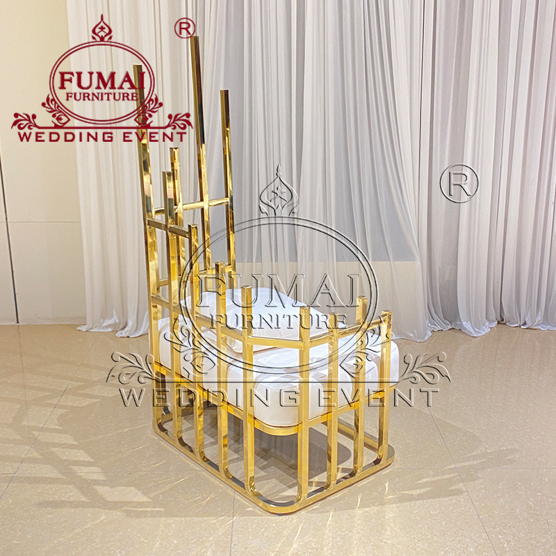 Party Luxury Banquet Event Chivalry Stainless Steel Throne Chairs For Wedding