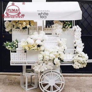 Wedding Decoration Display Flower Candy Cake Metal White Candy Cart