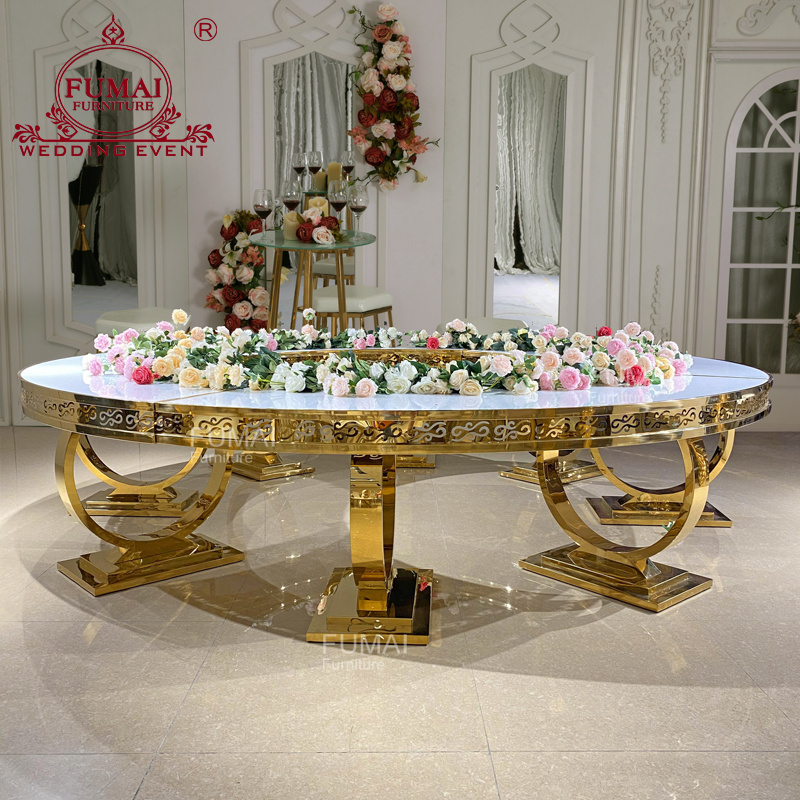 wedding furniture in hotel white half moon round banquet dining table