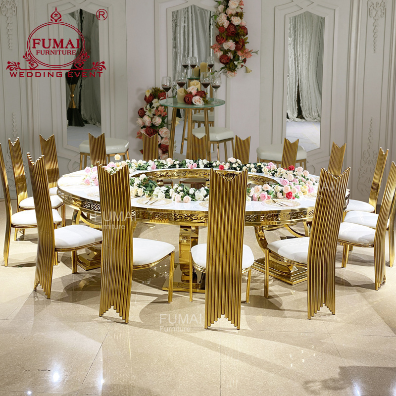 wedding furniture in hotel white half moon round banquet dining table