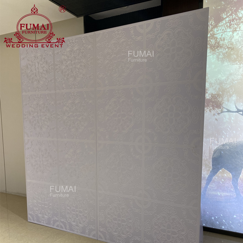 Wedding Inspiration event elegant white pvc carved design stage backdrop