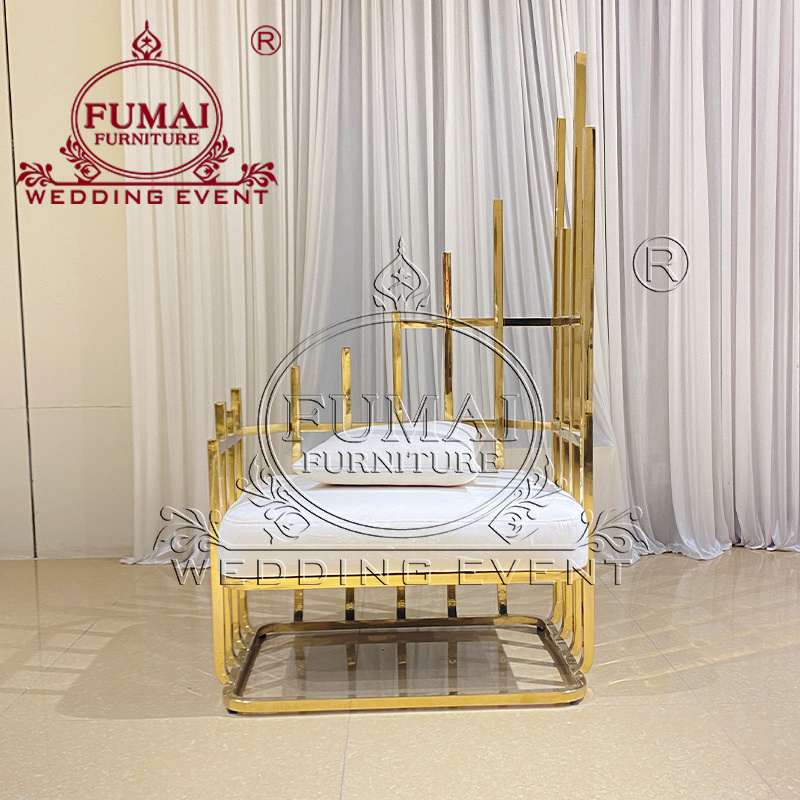 Party Luxury Banquet Event Chivalry Stainless Steel Throne Chairs For Wedding