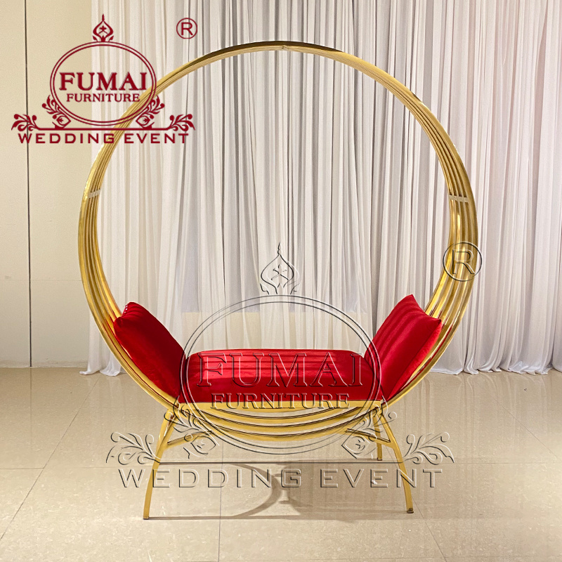 Loveseat Wholesale Royal  Luxury Wedding Gold Birdcage King Throne Chairs For Wedding