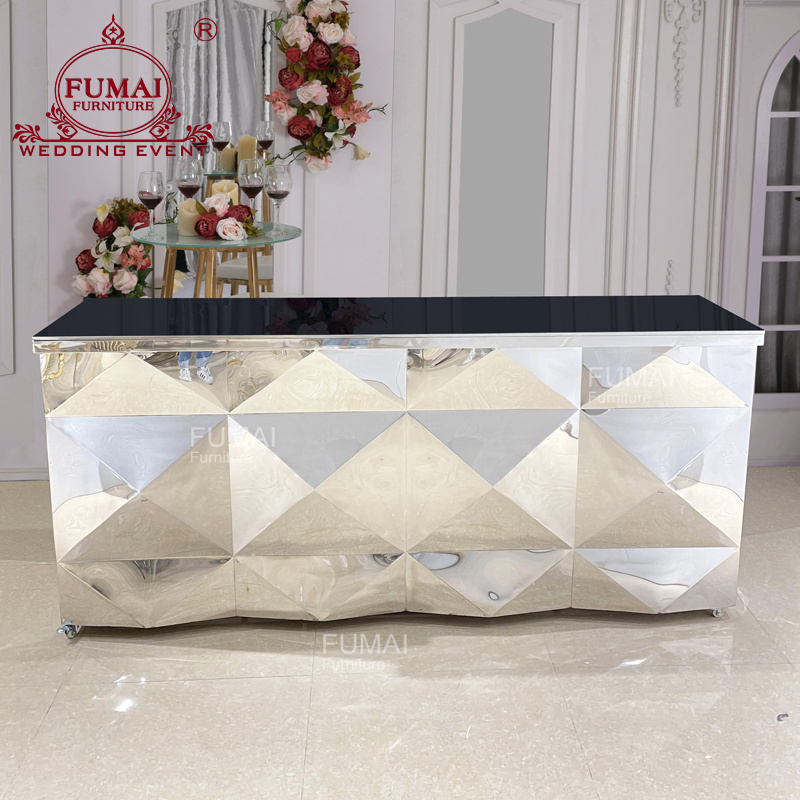 Rhombus Rectangle Bar Furniture Modern Mirror Bar Counter