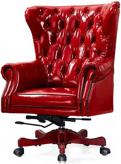 luxury antique vintage chesterfield leather office chair solid wood leather upholstery Chairs swivel boss office chair