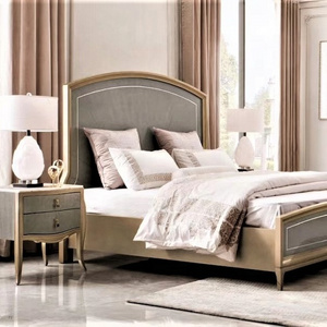 Italy hot design high end luxury America style solid wooden master King size bedroom furniture set