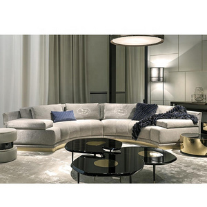 F1901 Momoda famous Italy fashion living room big modern curved sofa/Large Liivng Room Furniture Blue Velvet sofa