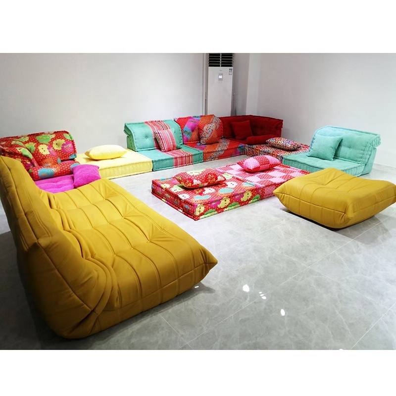 modern living room furniture wide  square ottoman cushion floor seating couch  modular DIY sofa home decor