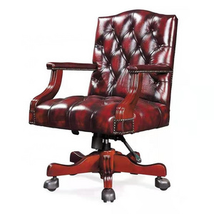 Antique luxury high back classic vintage boss manager genuine antique leather executive swivel office chair