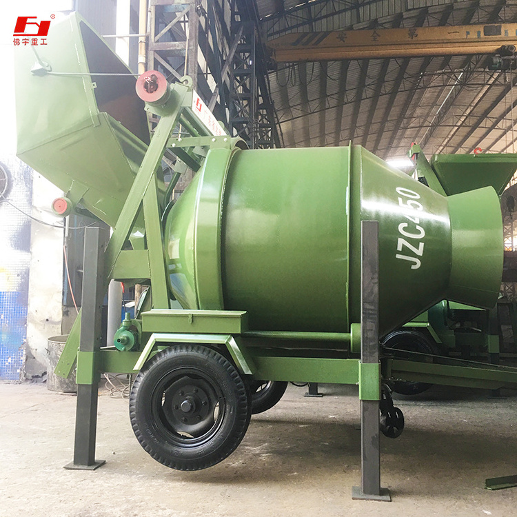 JZC450 1 yard  concrete mixer for sale It can mix concrete of large size aggregate Usability is strong