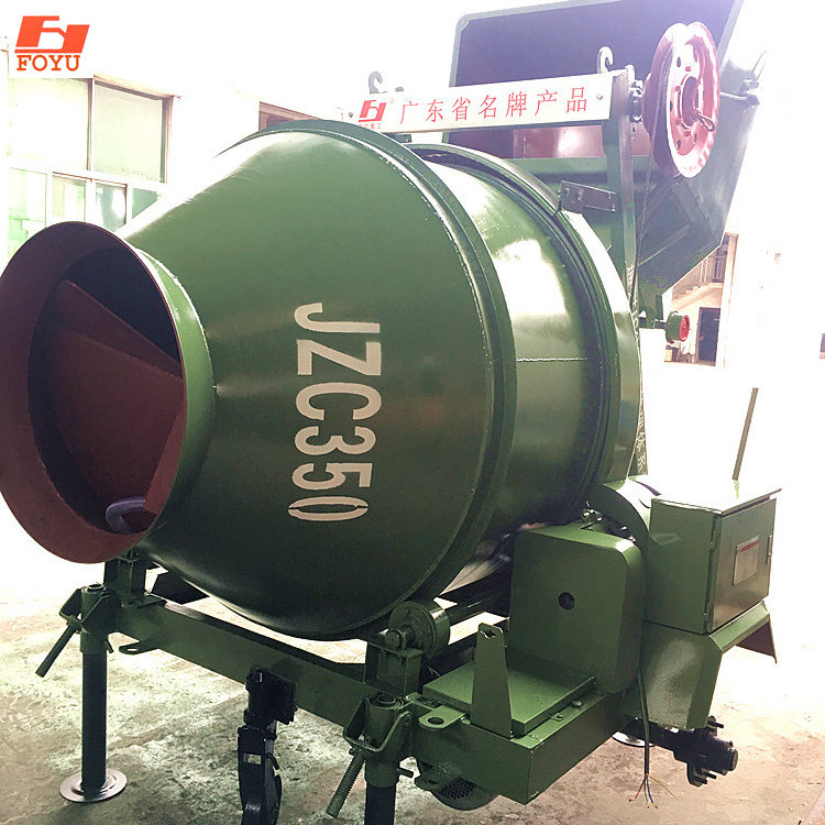 JZC350 rotating climbing tipping bucket construction used 350L small mini portable Electric mobile cement concrete mixer