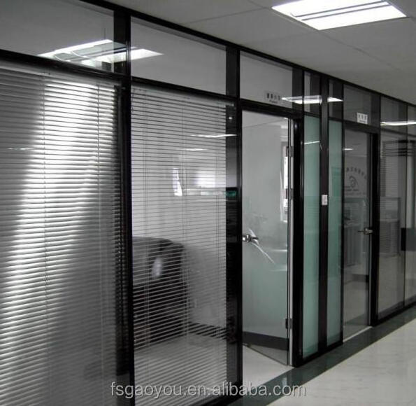 Used Office frosted glass partition office full height floor to ceiling glass wall partition aluminum flame