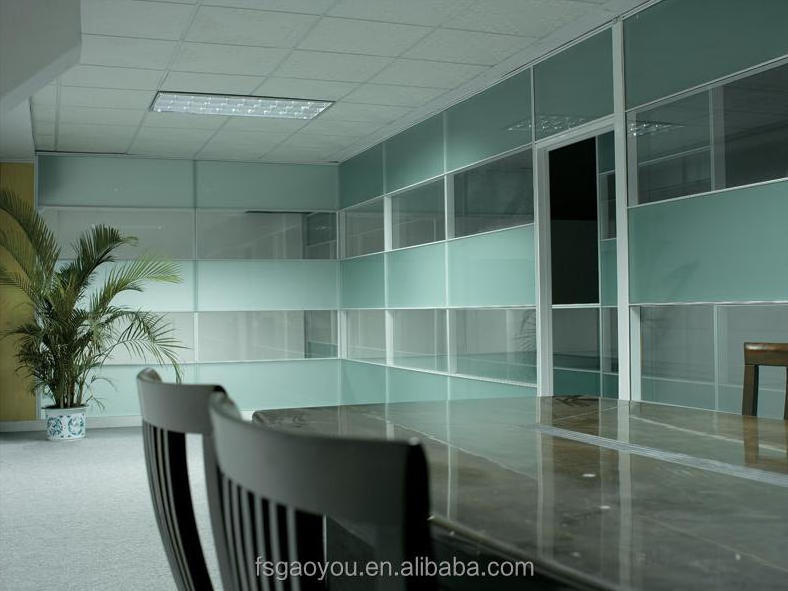 Used Office frosted glass partition office full height floor to ceiling glass wall partition aluminum flame