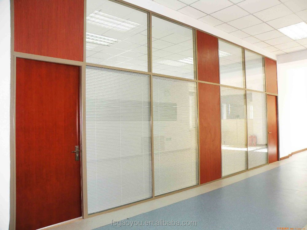 Used Office frosted glass partition office full height floor to ceiling glass wall partition aluminum flame