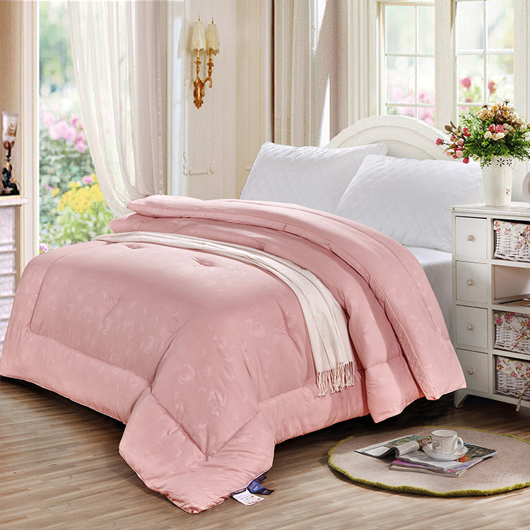 High Quality Pink 100% Mulberry Silk Quilt Winter Duvet Inner Sleep Comforter Luxurious