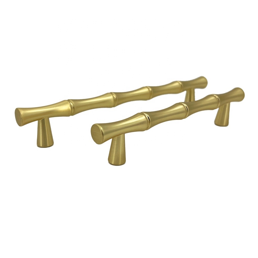 Modern Simple K Gold CP MAB Bronze 96mm 128mm Bamboo Handle Cabinet Door Drawer Handle Zinc Alloy Simple Modern Handle