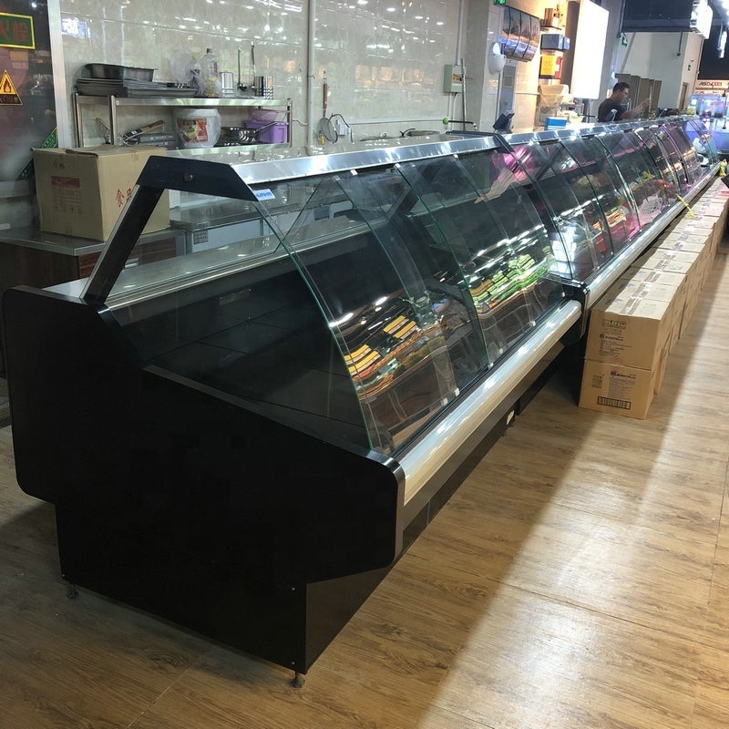 commercial supermarket deli food refrigeration display cabinet