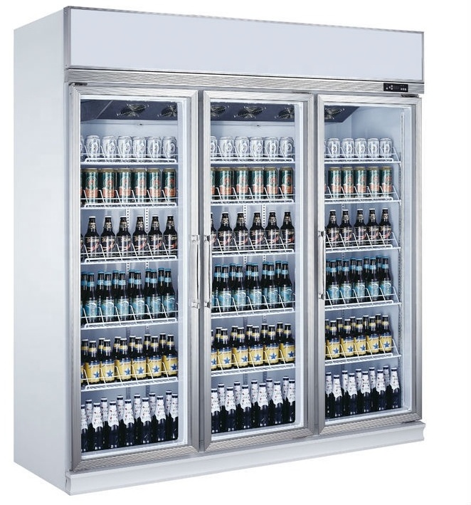 Commercial convenience store pepsi refrigerator cocacola glass door fridge cooler for sale