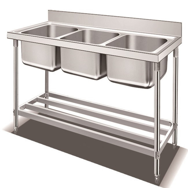 Hot Sell stainless steel sink table Restaurant Kitchen table with sink Washing Sinks