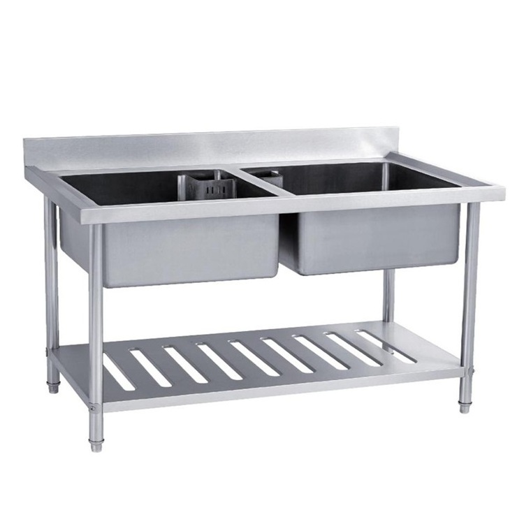 Hot Sell stainless steel sink table Restaurant Kitchen table with sink Washing Sinks