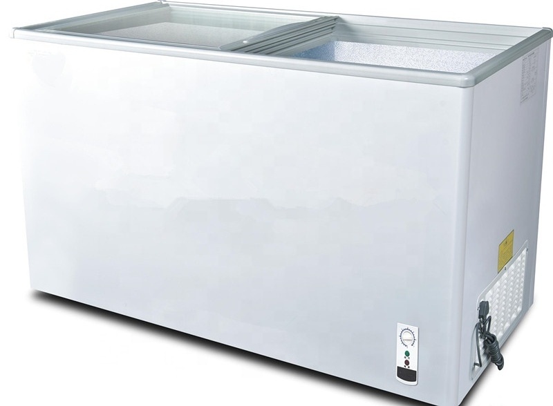 700L Supermarket Commercial Chest Freezer For Ice Cream With Wheels