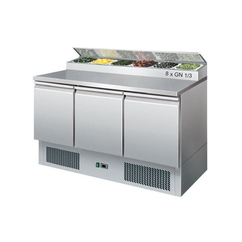 Stainless steel pizza fridge table refrigerator counter salad workbench pizza prep fridge for pizza fridge table