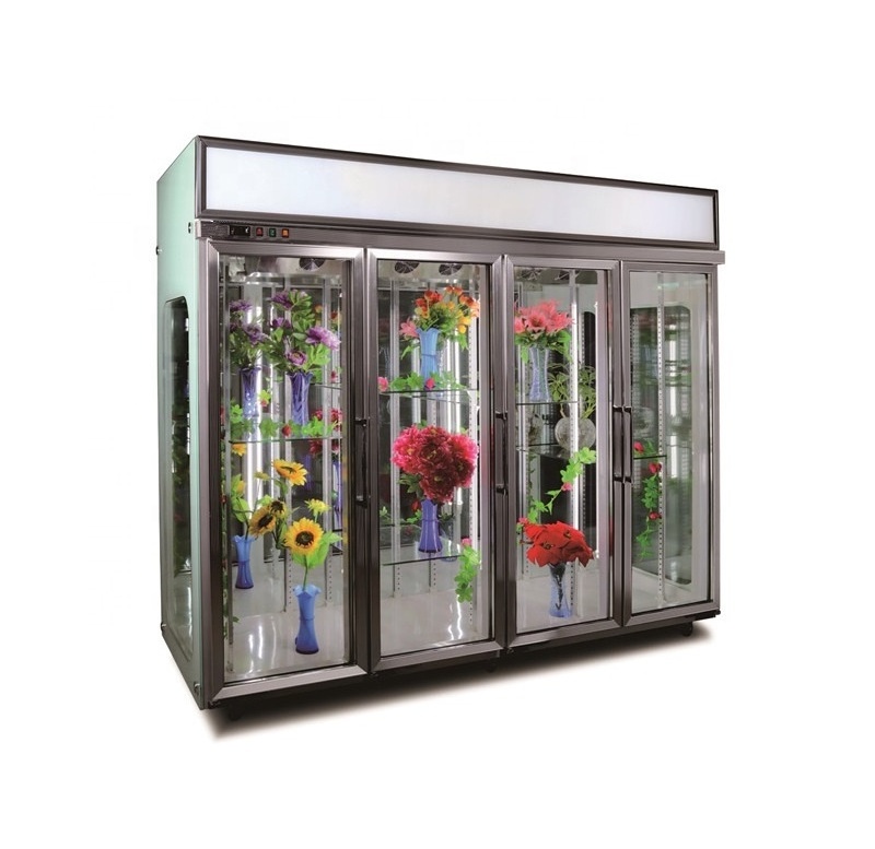 All Glass Sides Flower Fresh Keeping Refrigerator For Florist