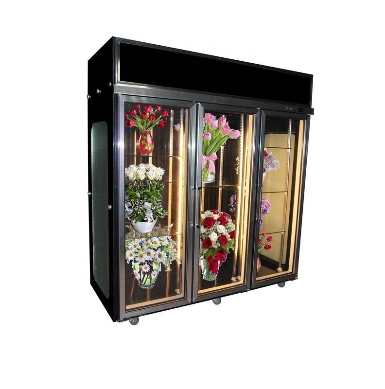 All Glass Sides Flower Fresh Keeping Refrigerator For Florist