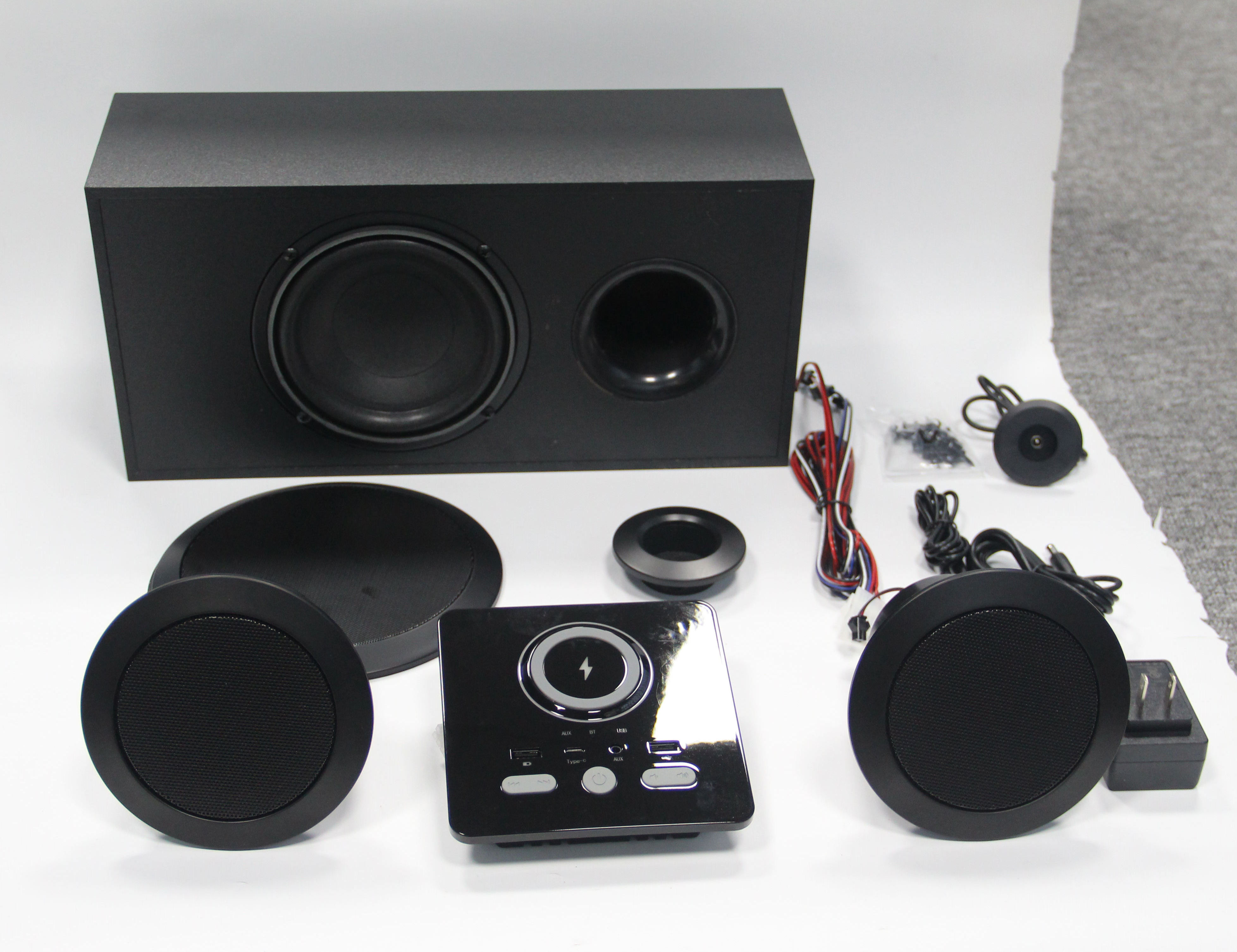 Custom Wholesale Speaker Woofer SKD Speaker Parts Subwoofer With Empty Plastic Speaker Box Cabinet