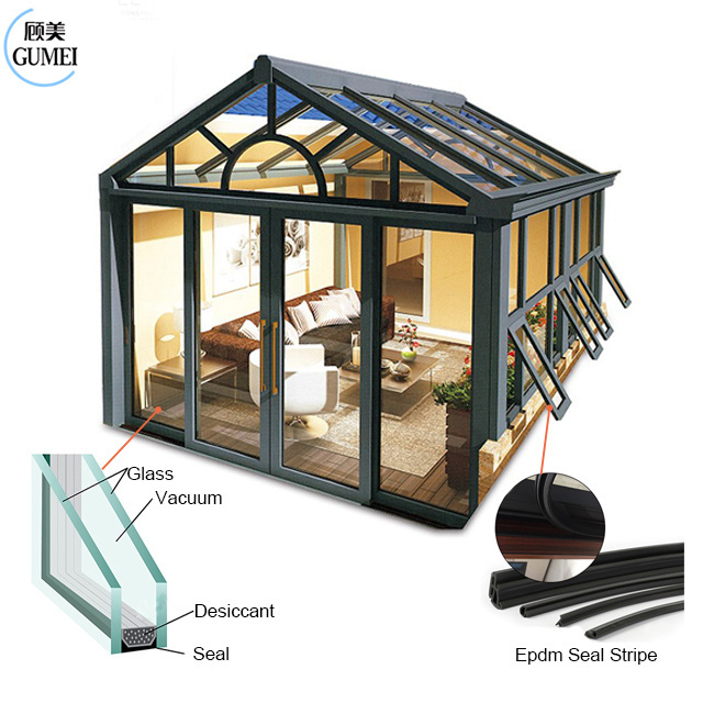 Free Standing Aluminum Frame Sunroom Tempered Glass Veranda Sunrooms House From China Manufacturer