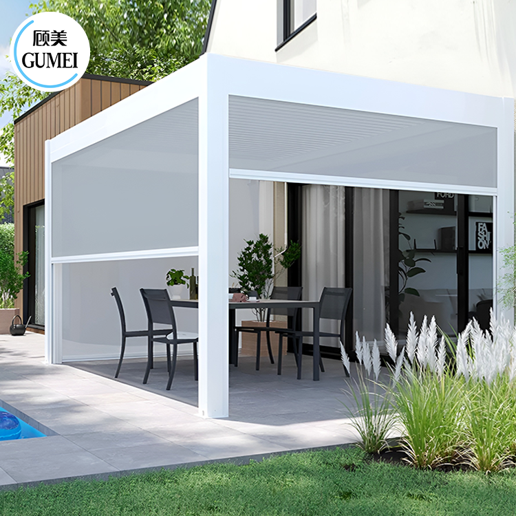 3x3 3x4 Modern Waterproof Outdoor Pergola Aluminium Motorized Adjustable Louvered Roof Bioclimatic Pergola