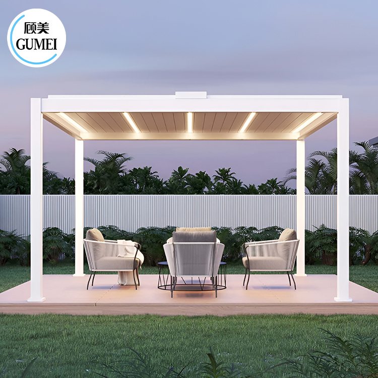 Widely Used Motorized Opening Roof Waterproof Aluminum Carport Gazebo Bioclimatic Garden Pergola