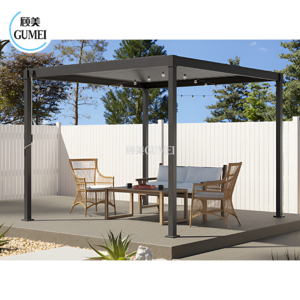 Motorized Manual Pergola Aluminium Outdoor Waterproof Sun Shade Open And Close Louvered Pergola Aluminium Outdoor Louvered