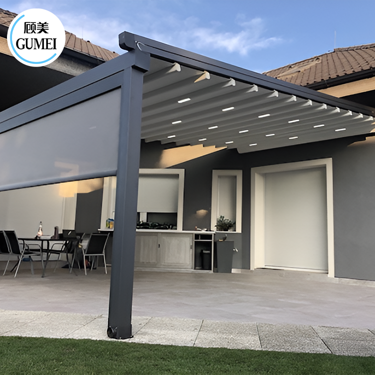 High Quality Bioclimatic Pergola Window Canopy Aluminum Awning Restaurant Patio Standard Retractable Roof Systems Pergola Roof