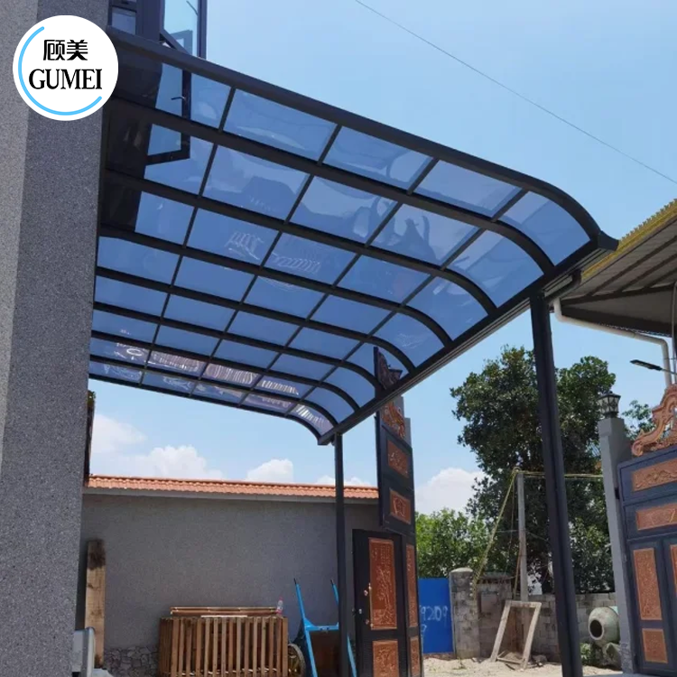 Balcony Awning With Polycarbonate Roof Waterproof and Windproof Aluminum Canopy