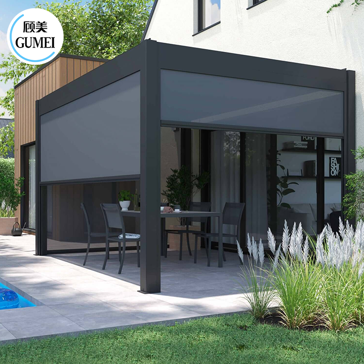 3x3 3x4 Modern Waterproof Outdoor Pergola Aluminium Motorized Adjustable Louvered Roof Bioclimatic Pergola