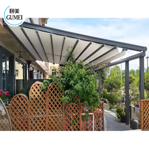 Sun Shading Awning Motorized Retractable Awning Pergola Outdoor Terrace Sliding Shades Retractable Roof For Restaurants Or Bars