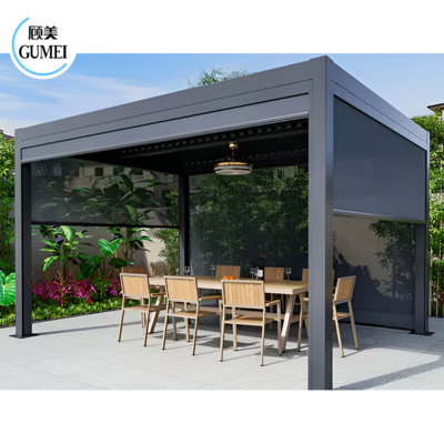 3x3 3x4 Modern Waterproof Outdoor Pergola Aluminium Motorized Adjustable Louvered Roof Bioclimatic Pergola