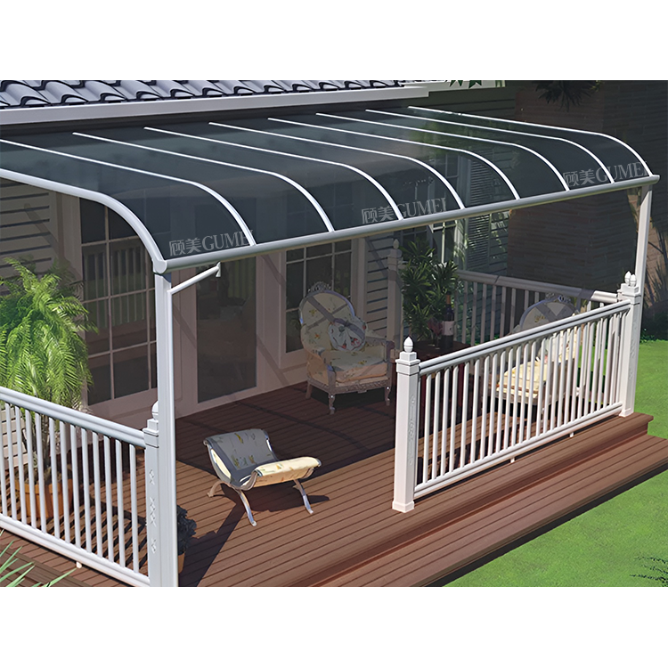 Gumei Outdoor Waterproof Aluminum Canopy Roof Polycarbonate Balcony Patio Cover