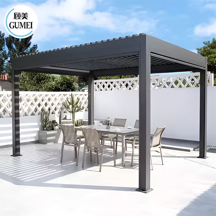 Wholesale Backyard Outdoor Louver Pavilion Aluminum Pergola Garden Motorized Metal Gazebo