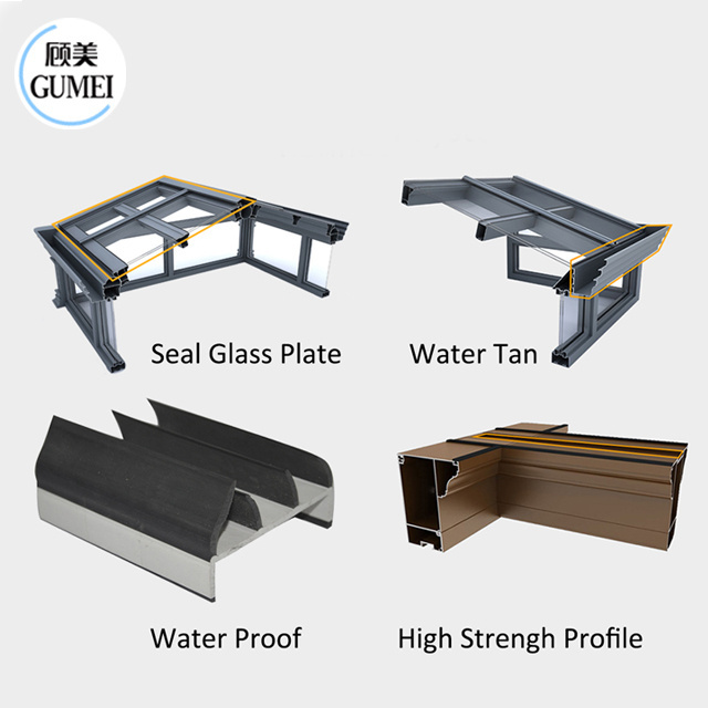 Modern Design Garden Veranda Sunroom For Villa Living with Portable Aluminum Glass