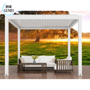 Easily Assembled Motorized Opening Pergolas Canopy Gazebo Louvered Pergola with Side Sun Screen