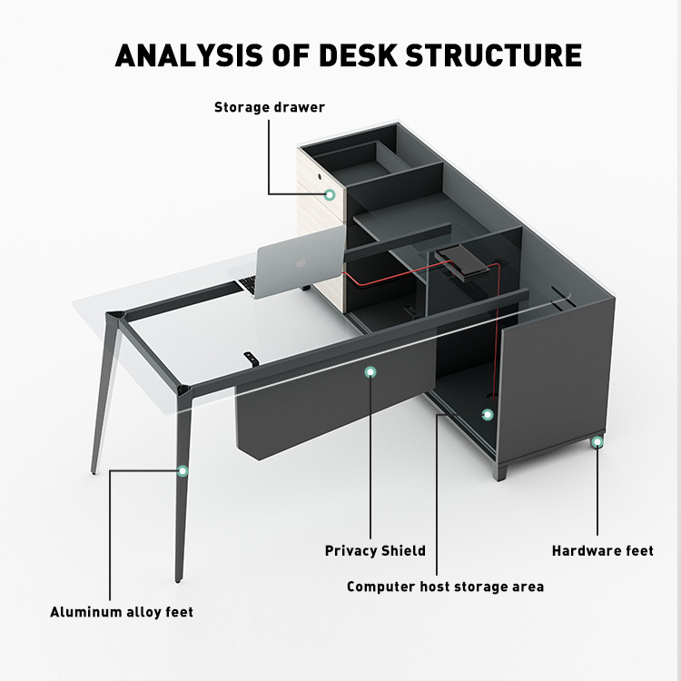 Chinese Modern Office Furniture Factory wholesale luxury wooden top office desk BOSS Manager CEO executive office table